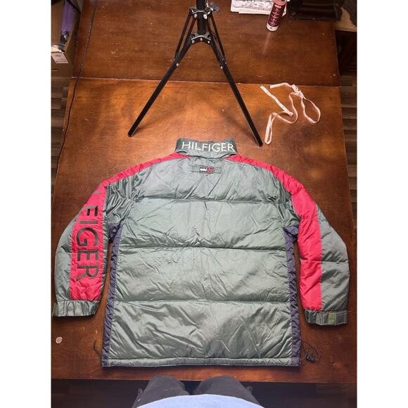 VTG 90s Duck Down Feather Tommy Hilfiger Puffer Jacket Gucci Color Block Size L - Picture 13 of 13